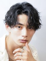 エリマ  茅ヶ崎(elima)&nbsp;センターパート波巻きパーマ波巻きスパイラルパーマメンズヘア