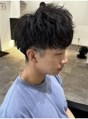 メンズマッシュパーマニュアンスパーマスパイラルパーマ刈り上げ