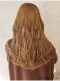 ウェーブパーマ×似合わせ前髪イメチェンハニーベージュ