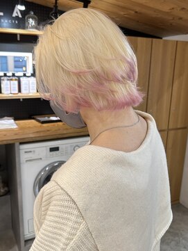 キラ 原宿(KILLA) 裾カラー/ダブルカラー/ハイトーンカラー/ホワイトブロンド/韓国