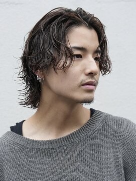 フィフスパーク(fifth PARK) 渋谷サーフカールメンズウルフカット緩め波巻きスパイラルパーマ