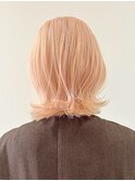 くびれレイヤーボブ/ホワイトブロンドピンク