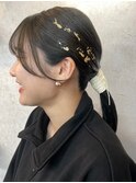 アレンジ　艶髪　髪質改善　ヘアセット　編みおろし　顔まわり