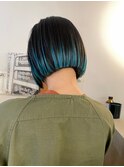 丸くならないボブ×根元が伸びても気にならないルーツカラー