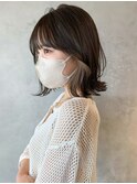 おくれ毛顔周りレイヤーくびれミディミディアム_ba377871