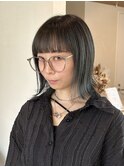 夏の爽やかブリーチデザインカラーブルーグラデーション
