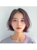 フェイスフレーミング×ボブ/ダブルカラー/韓国/ブリーチ
