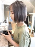 8トーン/くすみグレージュ*切りっぱなしボブ