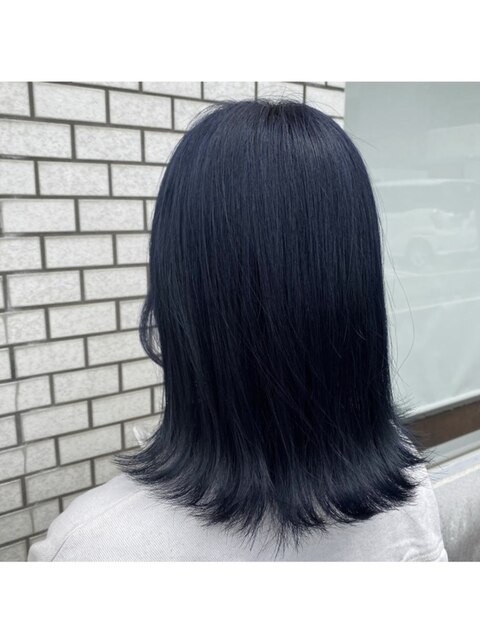 ブルーブラック/艶髪/韓国カラー