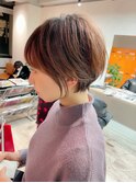 大人可愛い20代30代40代黒髪前下がりショートボブ丸みショート◎
