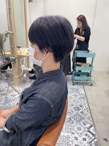 ジジ チーク 栃木(Gigi cheek)&nbsp;ブリーチ1回/コバルトブルー/マッシュショート