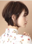 丸みショートボブ/30代/40代/前髪/髪質改善/ワンカールパーマ