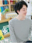 黒髪マニッシュサイドパート束感ショートa志木20代30代40代