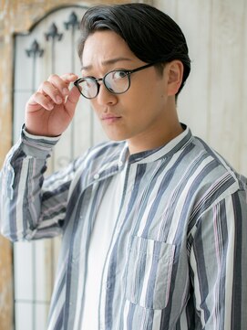 モッズヘアメン 札幌月寒店(mod's hair men) 七三オールバック暗髪刈り上げセミウェットヘアg札幌月寒