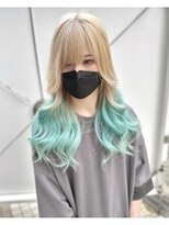 ディア(.eer)&nbsp;ミルクティーブロンド×ミントブルー/グラデーションカラー