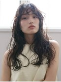 ブルーグレージュ×フェミニンロング