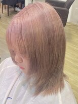 ロア 福岡天神本店(LORE)&nbsp;ダブルカラーミルクティーピンクベージュカラーハイトーンカラー