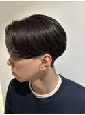 センターパートニュアンスツーブロックメンズカットパーマ