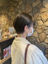 ラック(LUCK)&nbsp;切りっぱなしボブ/美髪/ピンクブラウン/丸みショート