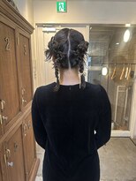 ヘアセット/ツイン編みおろし/パーティーヘア/小顔/学割