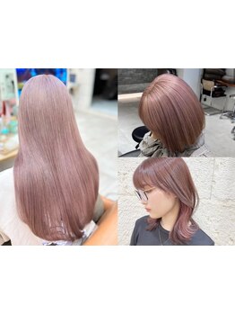 【プレミアム☆カット＋ブランドカラー＋超音波oggiottoTR\13500】高彩度カラーで透け感と柔らかさを表現♪