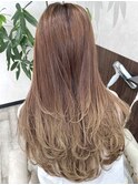 レイヤーカットアディクシーカラーグレージュオリーブ韓国風堺東