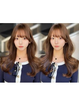 【京橋】顔周りカットでトレンドの"韓国風小顔魅せヘア"◇レイヤーをいれた大人くびれヘアで上品に。