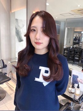 ヘアサロン ガリカ 表参道(hair salon Gallica) バーガンディーレッド×レイヤースタイル