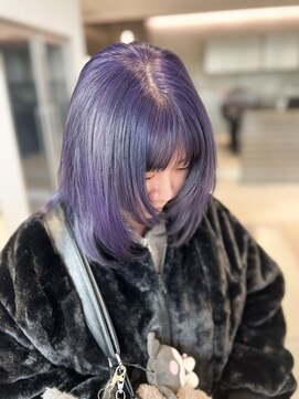 エレン 向ヶ丘遊園 登戸(ELEN) バイオレットパープルネモフィラブリーチカラーレイヤーミディ