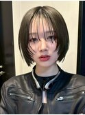 顔周りレイヤーカットくびれヘアミルクティーベージュカラー韓国