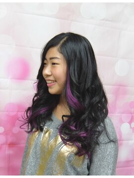 エクステ専門店ミキ 横浜店(MIKI) インナーカラーで個性的&かわいいヘア♪紫・ブラック