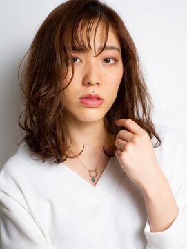 グランシュ 青葉台店(GranCieux) 透けバング×グラマラスカールの色っぽゆるふわミディ