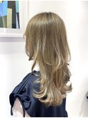 ロングレイヤー×ミルクティーベージュ