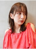 顔まわりレイヤー/切りっぱなし/ボブ/韓国風