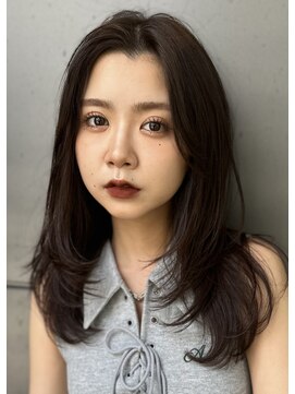 ローネス ギンザ(LONESS ginza) くびレイヤー薄めバンググレージュカラーピンクベー ジュパーマ