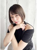 透け感カラーの大人ボブ