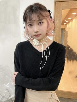 リヴ ウメダ(LIV umeda) ブラウン×ホワイトピンク/ブリーチ/ダブルカラー【梅田】