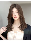 ナチュラルカール艶感イメチェン前髪レイヤーカット
