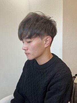 ソイクフ(SOY KUFU) 流行ツーブロック刈り上げスーツ黒髪ベリーショート