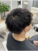 メンズカットスパイラルパーマ眉カット刈り上げ