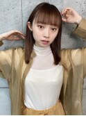 大人かわいい シースルーバング外ハネミディ