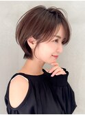 黒髪カタログ/ショート/オリーブグレー/小顔に見せるヘア☆199