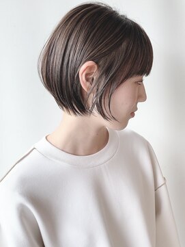 stair : case ginza7【ステアケース】 大人かわいい耳かけショートボブ前髪あり髪質改善カラー
