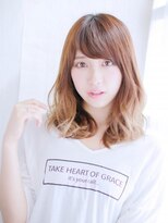 ヘアメイク ナル(hair make nalu)&nbsp;ミックスカールのミディアムスタイル