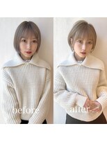 ビューイースト 亀戸 錦糸町(VIEW EAST)&nbsp;耳掛けOK/ショートボブ/ミルクティーベージュ