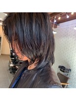 ナタン 自由が丘(NATHAN)&nbsp;ウェットスタイル×ボブウルフ×ユニセックス×ラフ×前髪カット