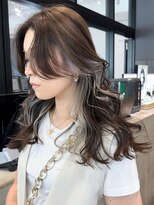 アイティー バイ アルバム 浦和店(IT by ALBUM)&nbsp;インナーカラーロング_斜めバンググレージュカラー_ba460061