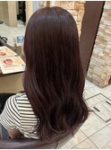 【ボルドーカラー】こなれミディ/ウェーブパーマ/千葉 林