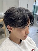 天神フェザーショートニュアンスパーマメンズサロンカルマパーマ