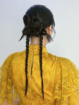 アルバム 新宿(ALBUM SHINJUKU) ロング暗めカラーおくれ毛前髪カットグレージュ_ba567221